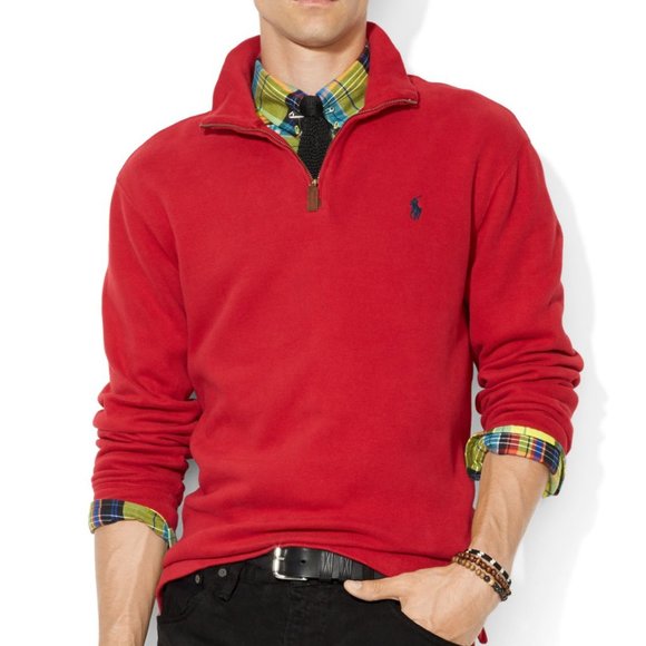 Polo Ralph Lauren Other - Polo Ralph Lauren Quarter Zip Red Sweater M